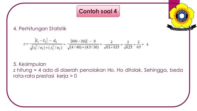Uji hipotesis beda dua rata - rata