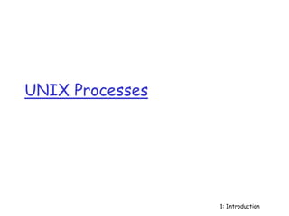 1: Introduction
UNIX Processes
 