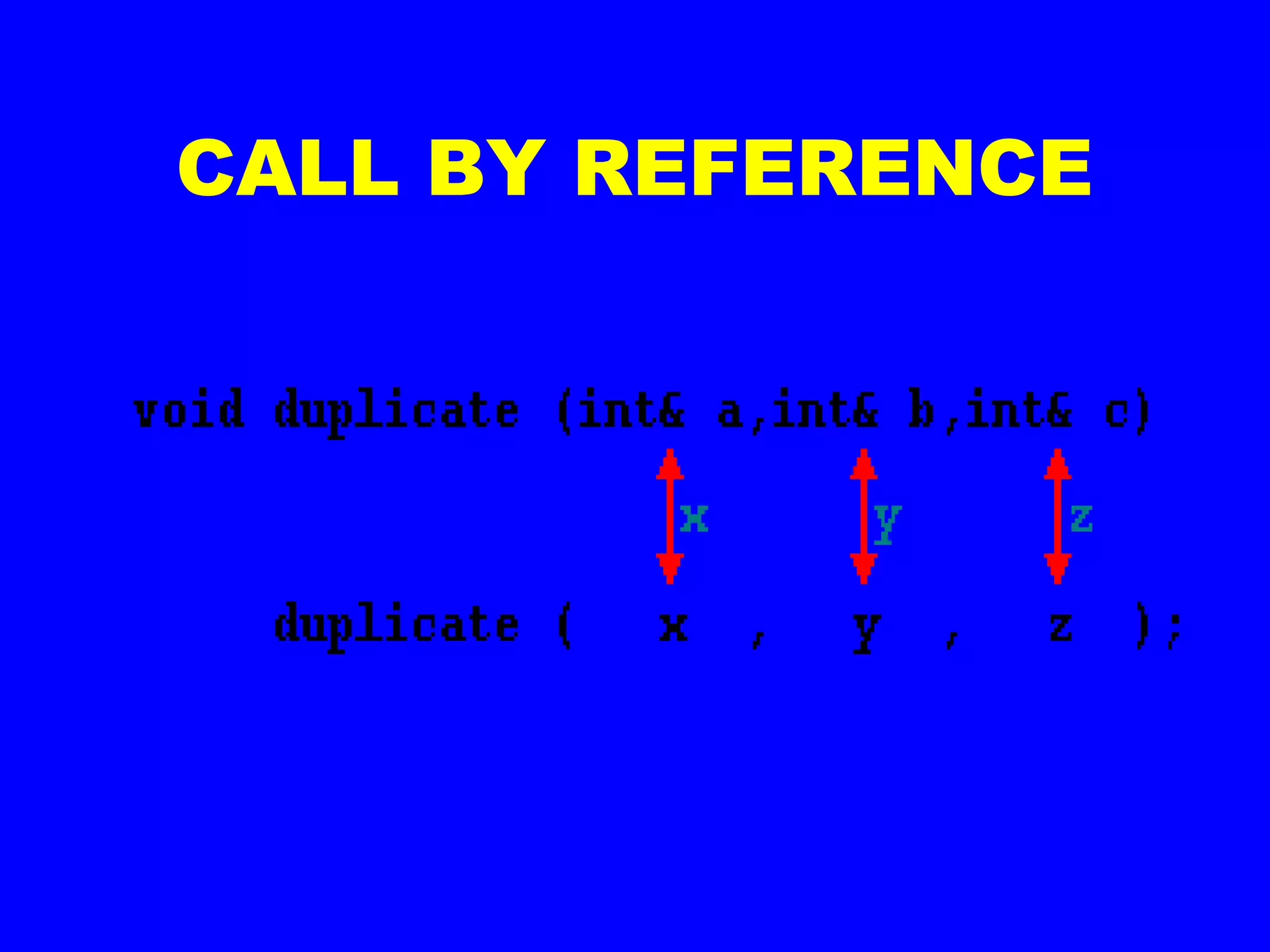 CALL BY REFERENCE
 