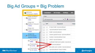 Big Ad Groups = Big Problem
 