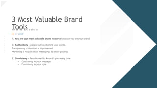 _5
O
|
S
I
G
N
.
O
R
G
3 Most Valuable Brand
Tools
W h a t d o y o u b e l i e v e
1.) You are your most valuable brand resource because you are your brand.
2.) Authenticity – people will see behind your words.
Transparency + Intention + Improvement
Marketing is not just about messaging. It’s about guiding.
3.) Consistency – People need to know it’s you every time.
• Consistency in your message
• Consistency in your style
 