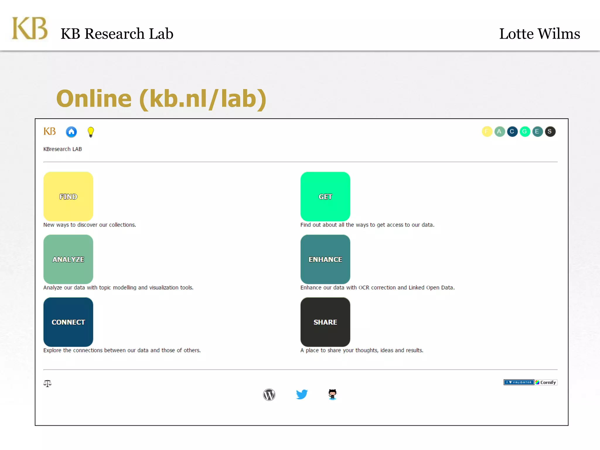 Online (kb.nl/lab)
KB Research Lab Lotte Wilms
 