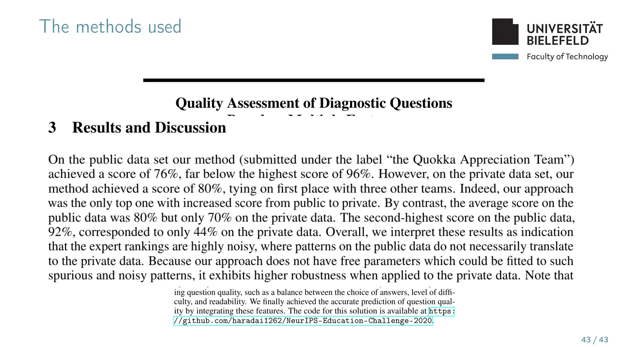 Faculty of Technology
The methods used
43 / 43
 