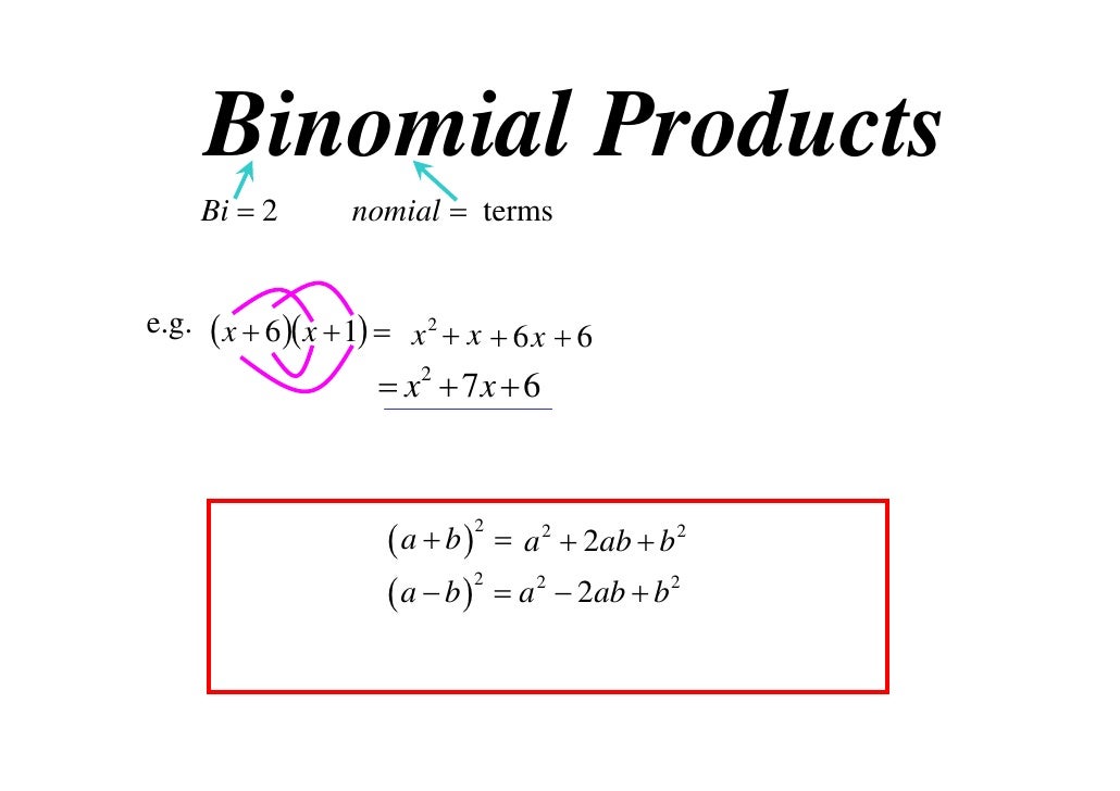 11 X1 T01 02 Binomial Products (2010)