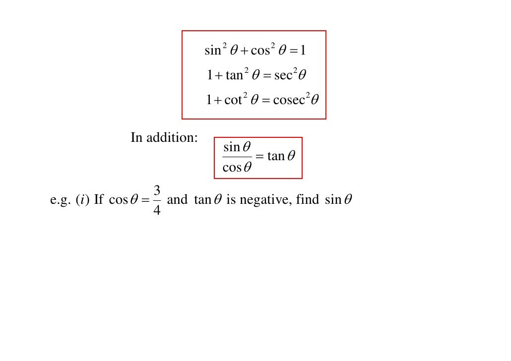 11 X1 T04 03 Pythagorean Trig Identities 10