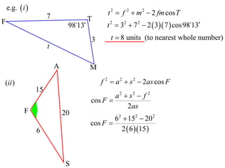 Cos Unit Optometry 11 x1 t04 06 cosine rule (2013) | PDF
