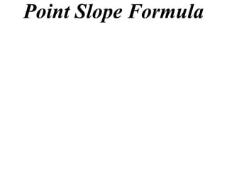 Point Slope Formula
 