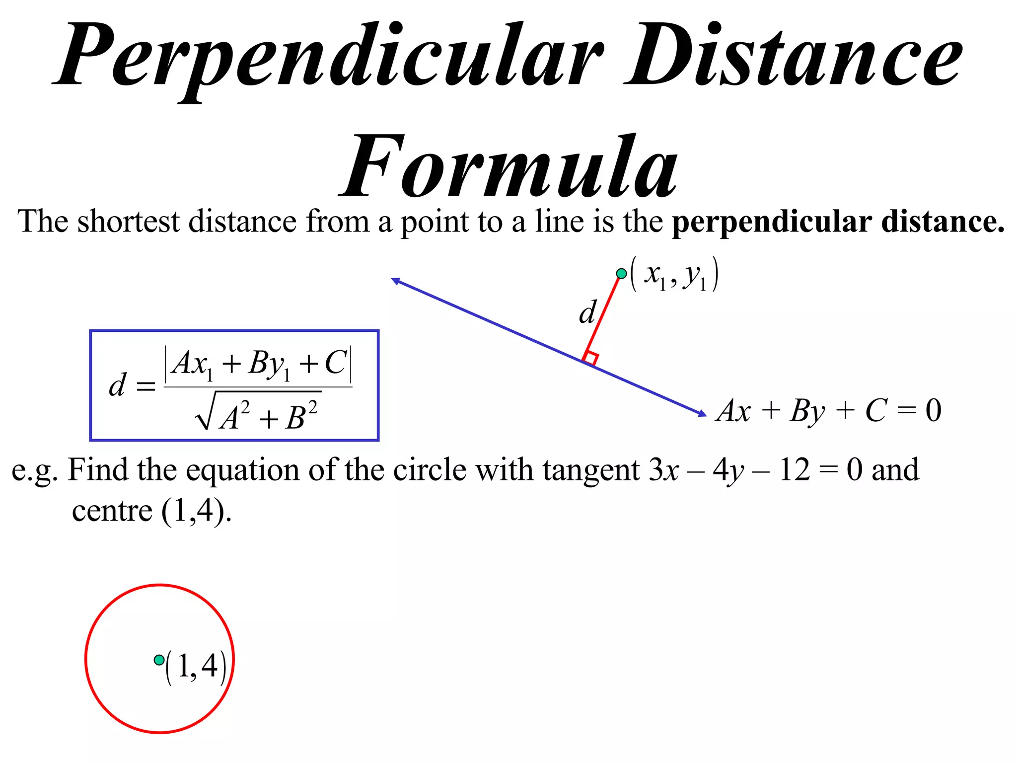11 X1 T05 05 Perpendicular Distance | PPT