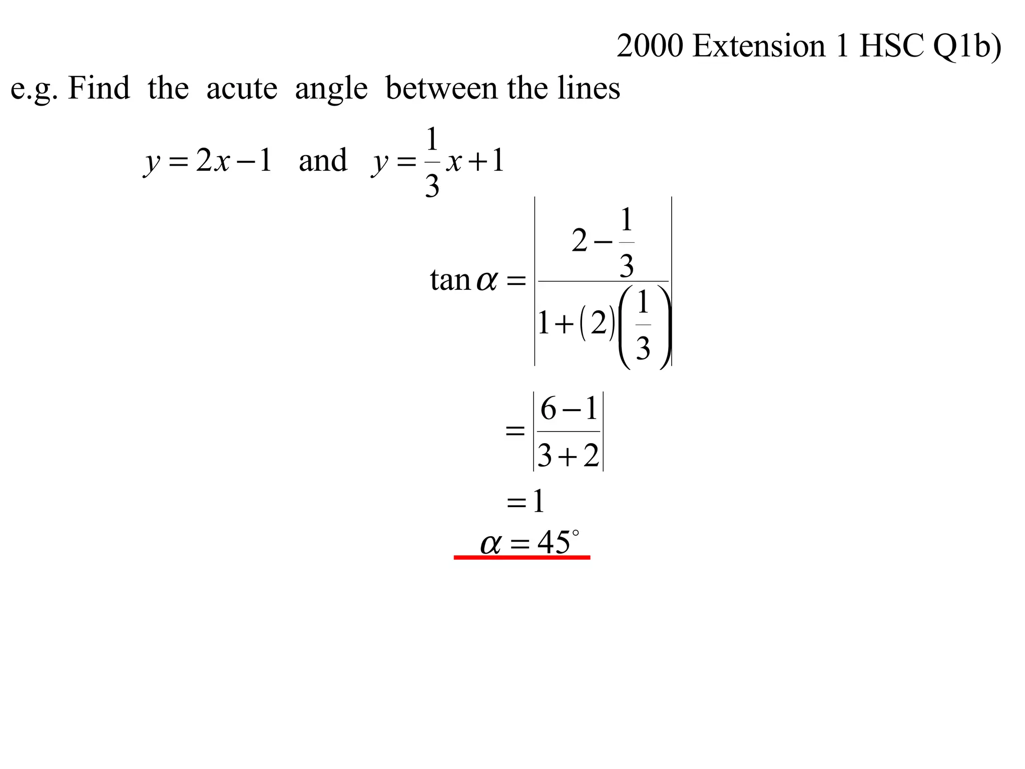 2000 Extension 1 HSC Q1b) 