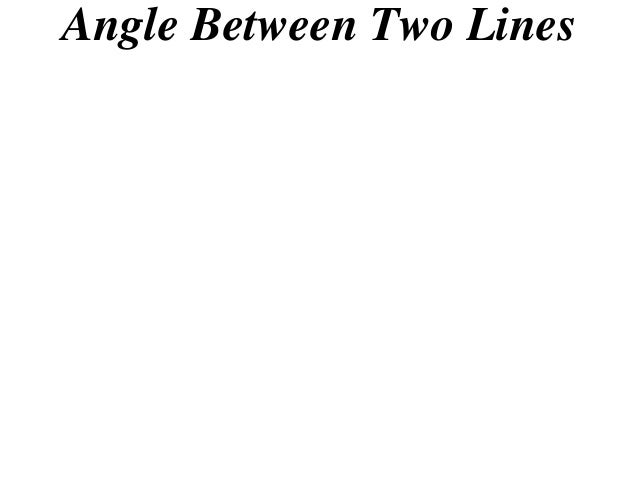 angle between two lines pdf