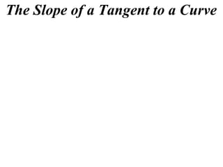 The Slope of a Tangent to a Curve
 