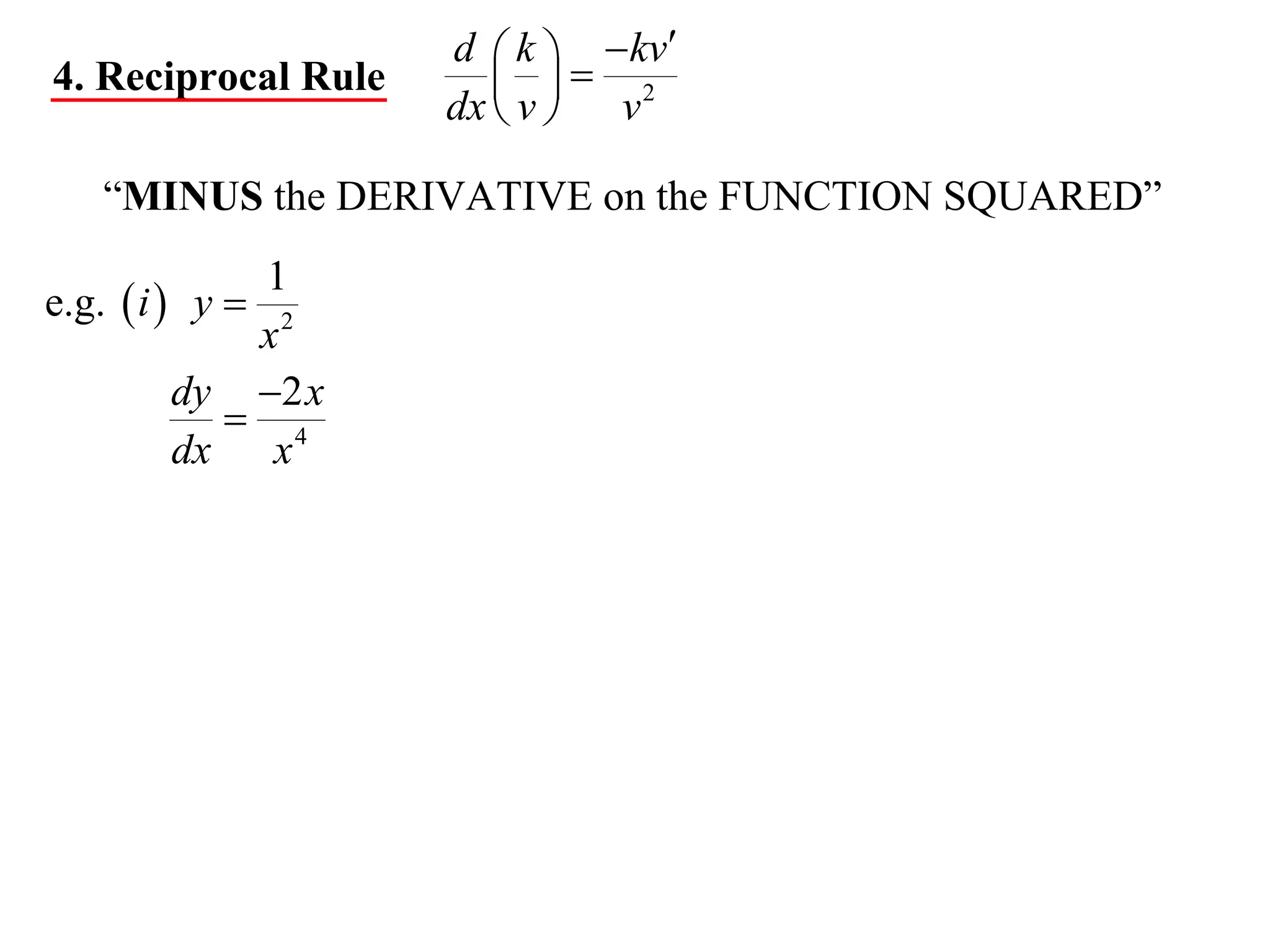 11 x1 t09 06 quotient & reciprocal rules (2013) | PPT