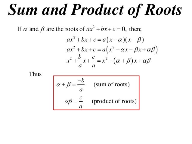 Image result for sum of roots