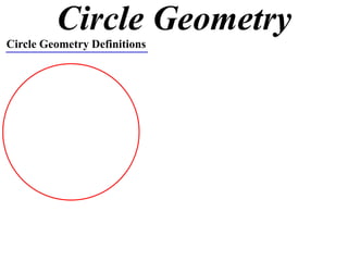 Circle Geometry
Circle Geometry Definitions
 