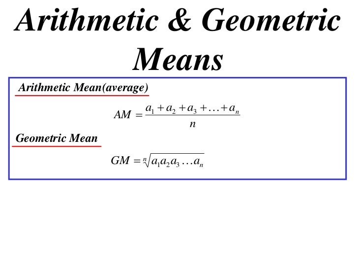 arithmetic and geometric average calculator