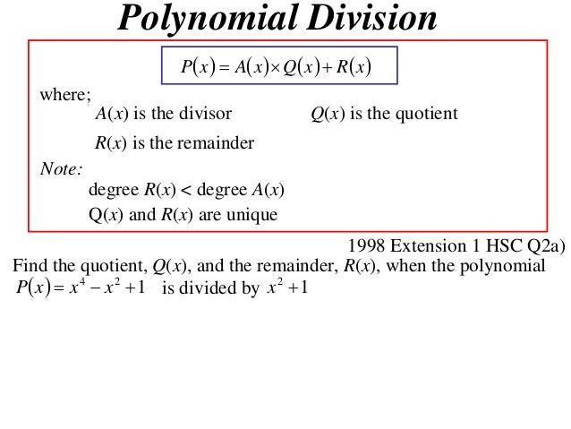 11 X1 T15 03 Polynomial Division 13