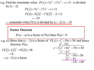 11x1 T16 04 Polynomial Theorems 11x1 T16 04 Polynomial Theorems