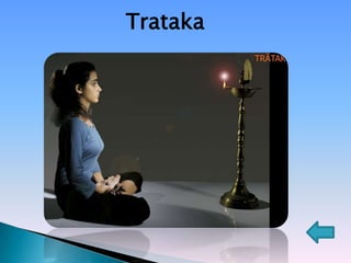 Pranayama (Regulation of breath)Pranayama means, ‘a pause in the movement of breath’.		For getting success in Pranayama, perfection in practice of  asana is prerequisite.Some important practices of Pranayam are-Ujjayi 	BhramariBhastrikaSheetaliBenefits: The regulation of breath(pranayama) gives to body lightness and turning away of the senses from material objects. It increases the spiritual power and confers cheerfulness and inner peace.vishal