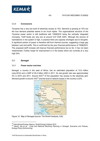 Tariff Structures for Sustainable Electrification in Africa | PDF