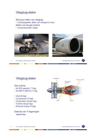 9OLHJWXLJGHOHQ

        6WUXFWXXU GHOHQ YDQ YOLHJWXLJ
        ‡ /DQGLQJVJHVWHO GHOHQ YDQ YOHXJHO HQ URPS
        'HOHQ YDQ GH JDV WXUELQH
        ‡ RPSUHVVRUZLHO XLWODDW




       +DQ RRVWHUOLQJ 712 6FLHQFH   ,QGXVWULH       7KHPDGDJ 0LNURFHQWUXP  GHF 




        9OLHJWXLJGHOHQ

    *DV WXUELQH
    ‡ WRW  JHZLFKW  7L OHJ
    ‡ WRW ƒ ƒ 