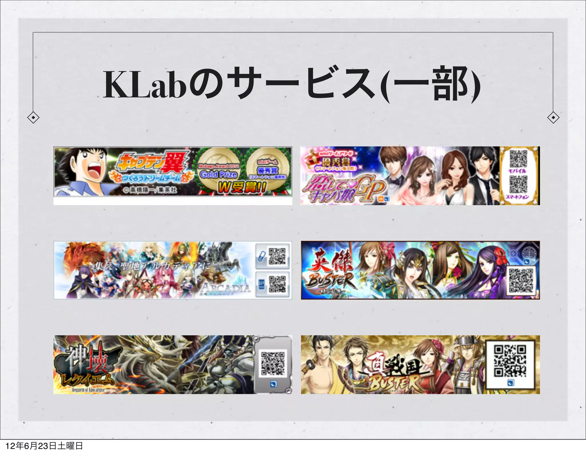 KLabのサービス(一部)




12年6月23日土曜日
 
