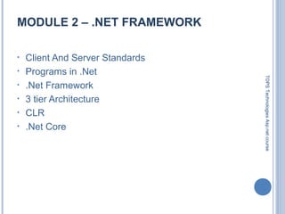 ASP.NET Training Syllabus Course | PPT