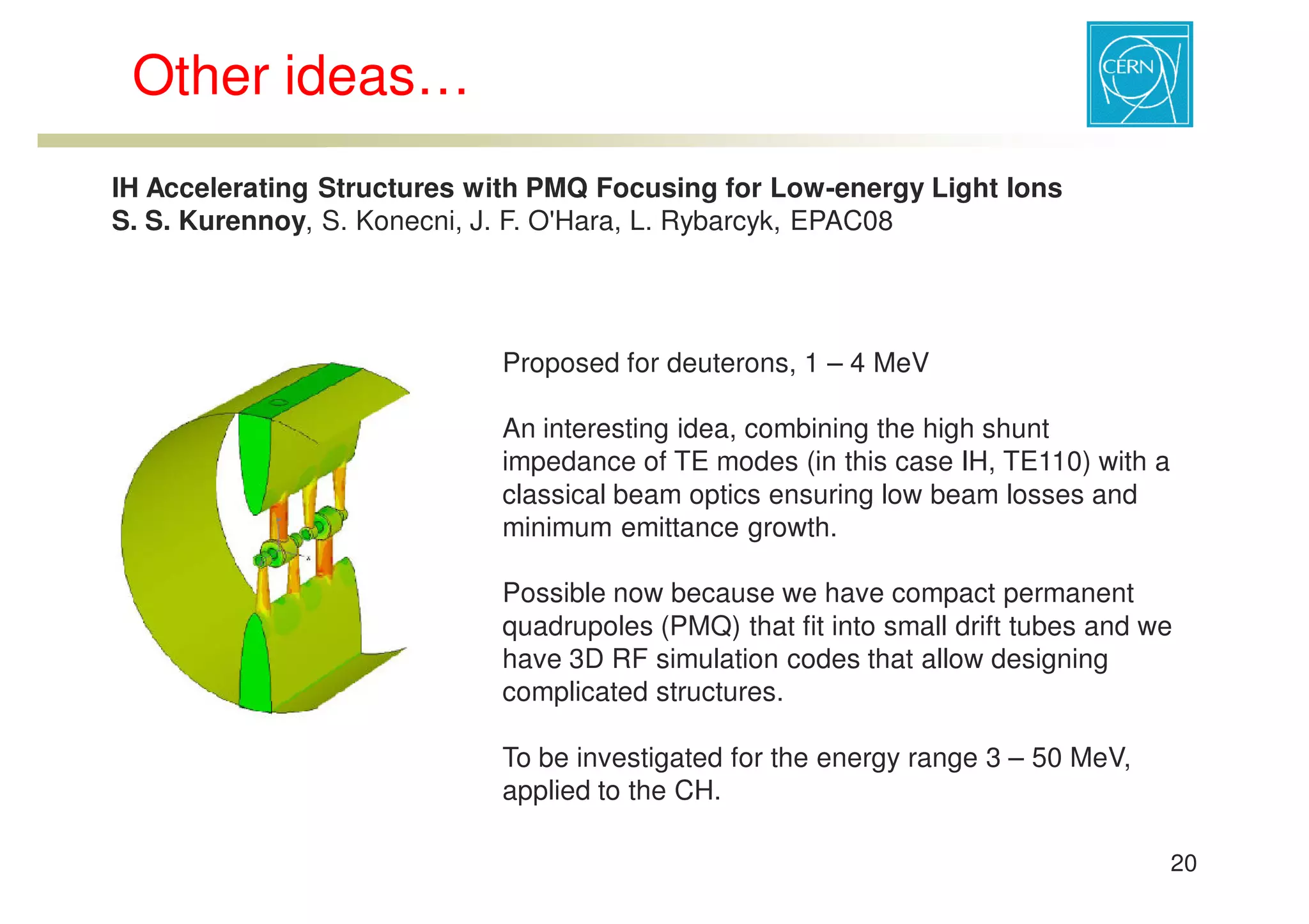 ESS-Bilbao Initiative Workshop. RF structure comparison for low energy acceleration.
