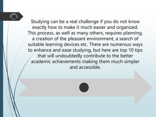 10 Study Tips to Make Studying More Effective and Achieve Your Goals | PDF