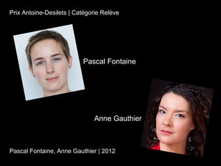 Prix Antoine-Desilets 2012