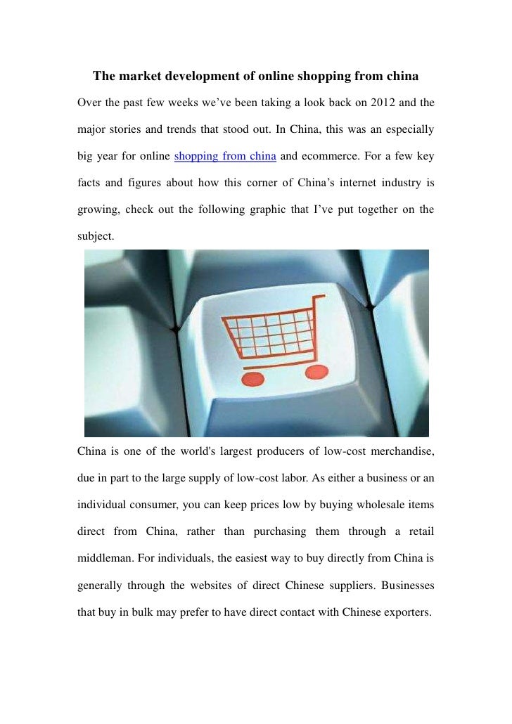 The market development of online shopping from china