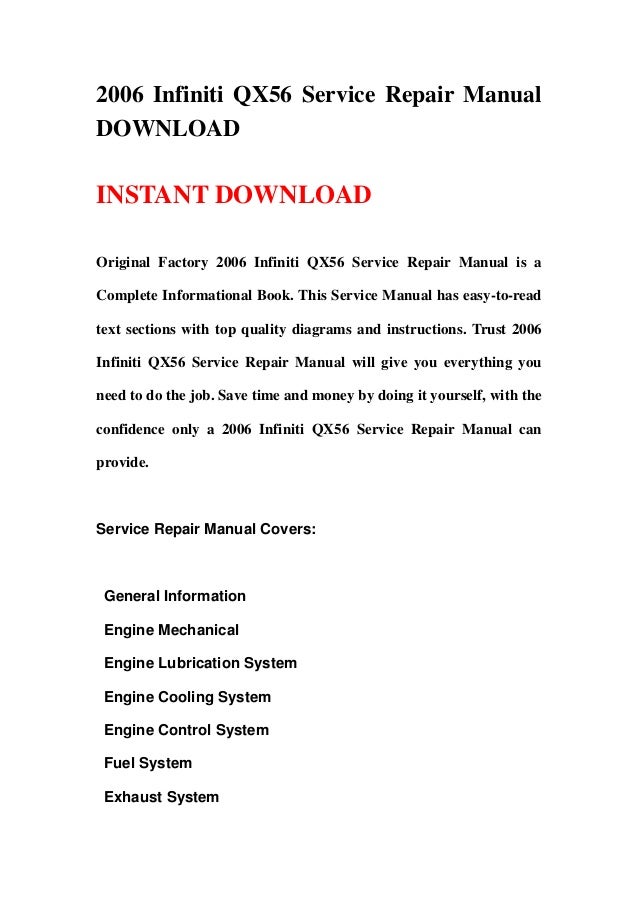 Infiniti qx56 manual