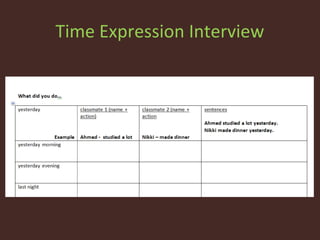 Time Expression Interview
 