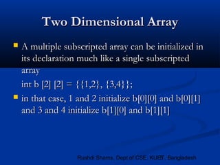 Lec 12. Multidimensional Arrays / Passing Arrays to Functions | PPT