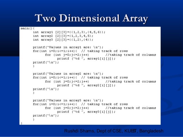 Lec 12. Multidimensional Arrays / Passing Arrays to Functions