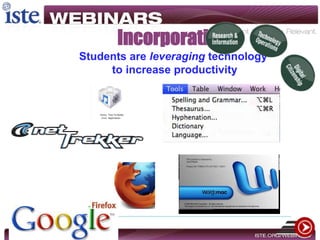 Incorporating
Students are leveraging technology
to increase productivity
 