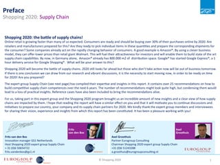 BUILDING THE SHOPPING 2020
SUPPLY CHAIN
Rapportage expertgroep Supply Chain

Januari 2014

© Shopping 2020

 