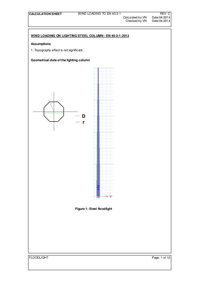 Wind Loading On Lighting Steel Column En 40 3 12013