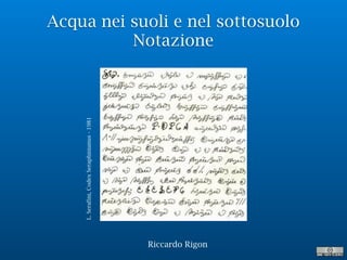 Acqua nei suoli e nel sottosuolo
Notazione
Riccardo Rigon
L.Serafini,CodexSeraphinianus-1981
 