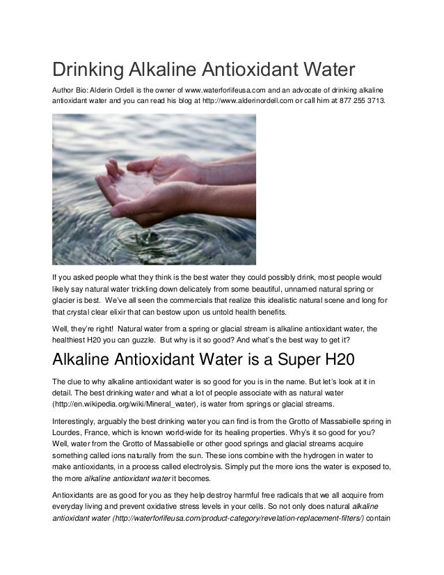 Drinking Alkaline Antioxidant Water