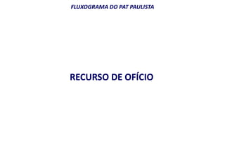 FLUXOGRAMA DO PAT PAULISTA 
RECURSO DE OFÍCIO 
 