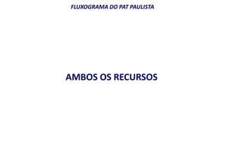 FLUXOGRAMA DO PAT PAULISTA 
AMBOS OS RECURSOS 
 
