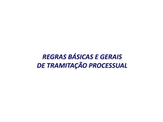REGRAS BÁSICAS E GERAIS 
DE TRAMITAÇÃO PROCESSUAL 
 