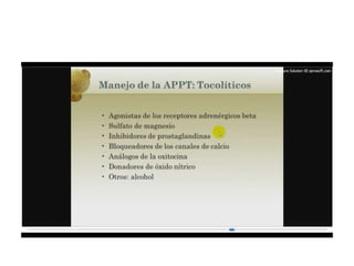 12.  parto pretermino - tocolisis