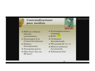 12.  parto pretermino - tocolisis