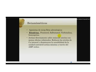 12.  parto pretermino - tocolisis