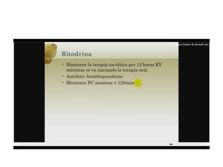 12.  parto pretermino - tocolisis