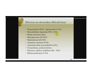12.  parto pretermino - tocolisis
