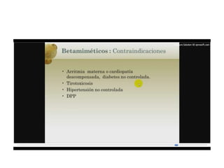 12.  parto pretermino - tocolisis