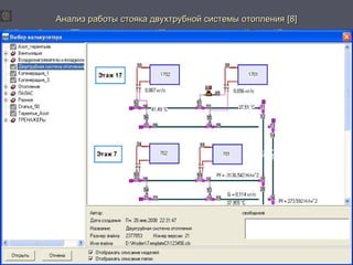 д Анализ работы стояка дввууххттррууббнноойй ссииссттееммыы ооттооппллеенниияя [[88]] 
 