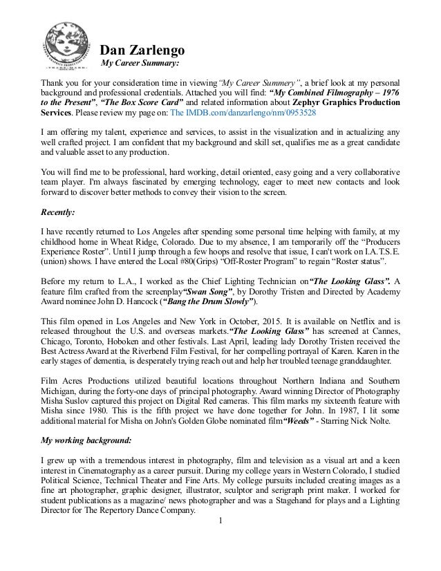 12 15 2016 my career summery career background summary